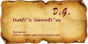 Dudás Genovéva névjegykártya
